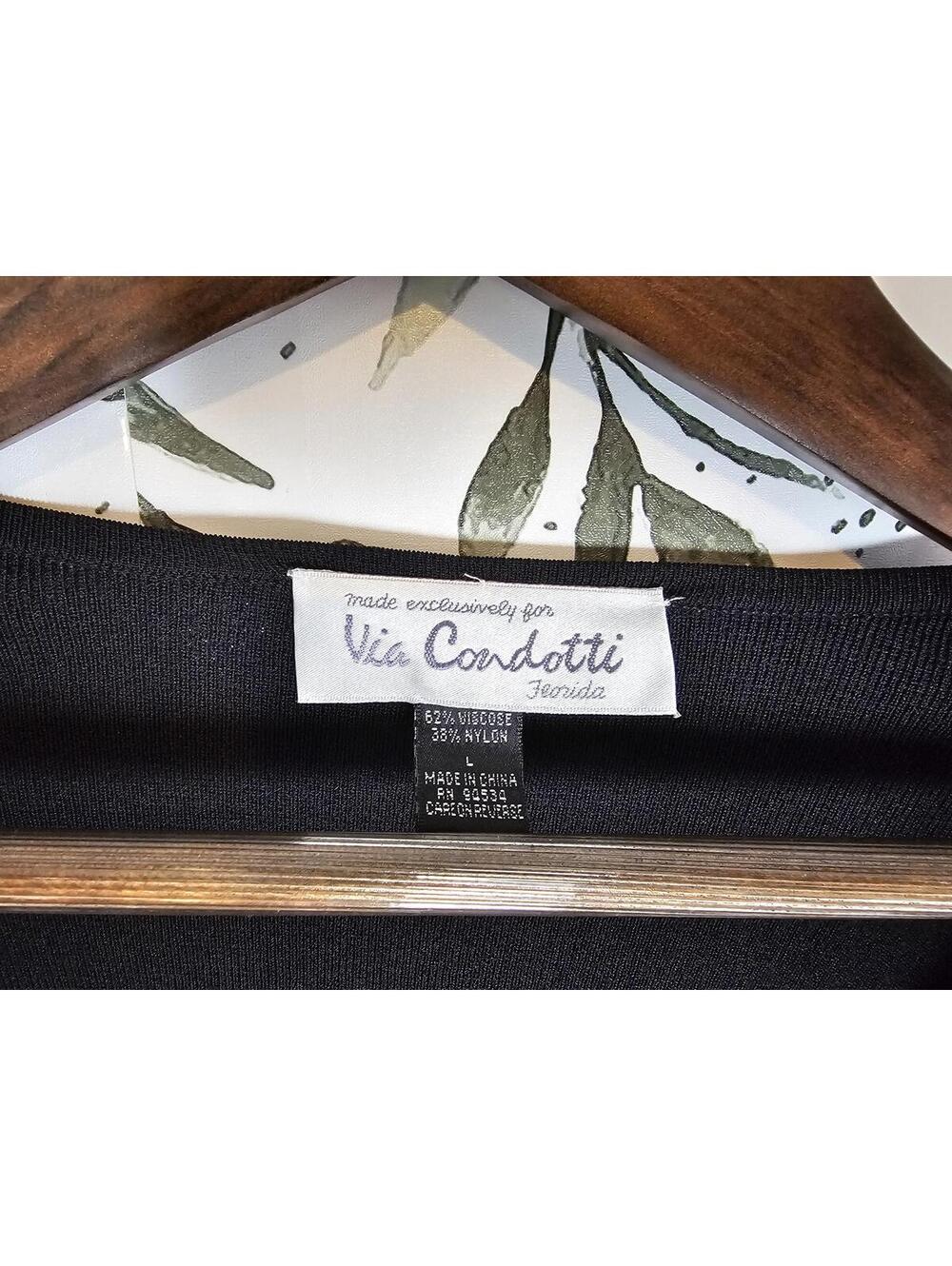 Via Condotti Shirt Blouse Black Womens Size L Viscose